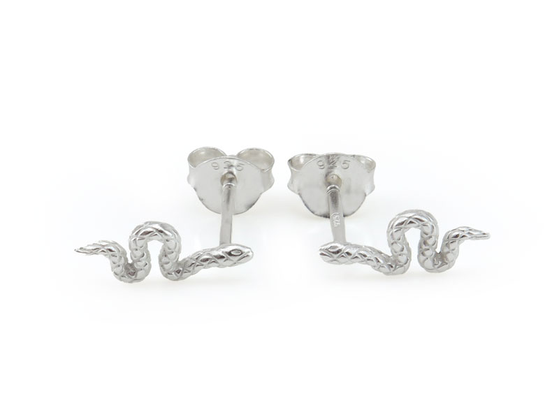 Sterling Silver Snake Ear Studs ~ PAIR