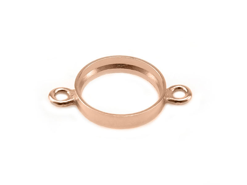 Rose Gold Filled Bezel Connector 6mm