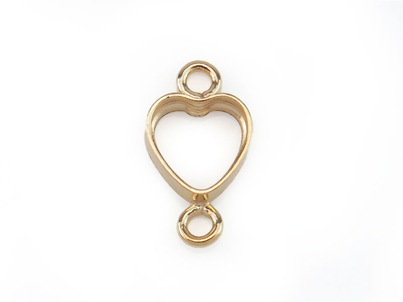 Gold Filled Heart Bezel Connector 3mm