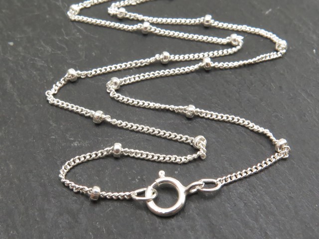 Sterling Silver Satellite Necklace with Spring Clasp ~ 20